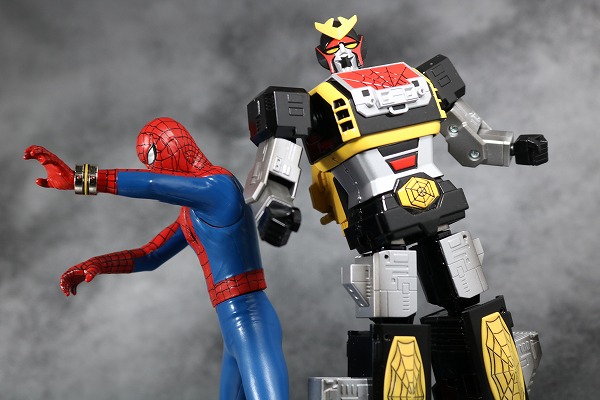 超合金魂　GX-33 レオパルドン＆スパイダーマン＆スパイダーマシンGP-7　オクトパスタンク　アクション　レビュー 