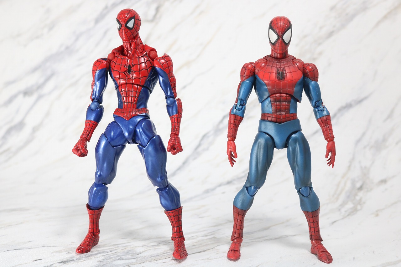 MAFEX　スパイダーマン　COMIC　コミック　Ver　レビュー　全身　アメイジングヤマグチ　スパイダーマン　比較