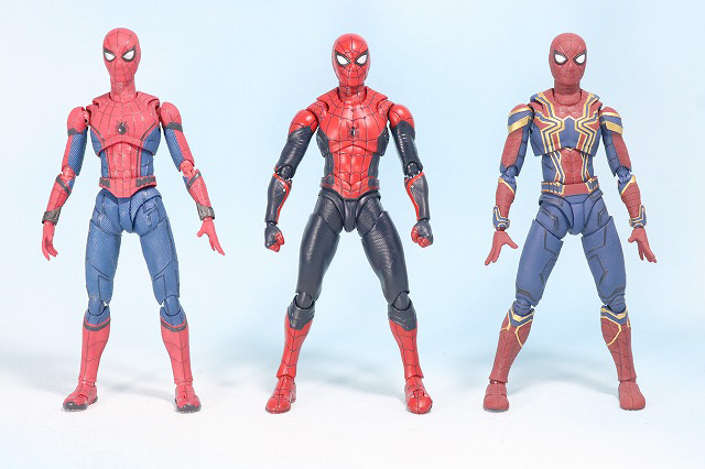 S.H.フィギュアーツ　スパイダーマン アップグレード・スーツ（ファー・フロム・ホーム）　レビュー　全身　ホームカミング　アイアンスパイダー　比較