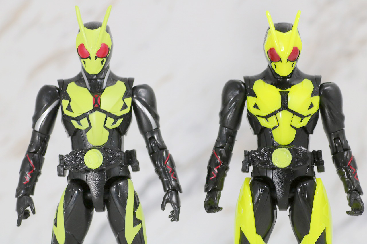 RKF　RIDER KICK'S FIGURE　仮面ライダーゼロワン　ハイブリットライズフィギュア　レビュー　ライジングホッパー　全身　RKFゼロワン　比較