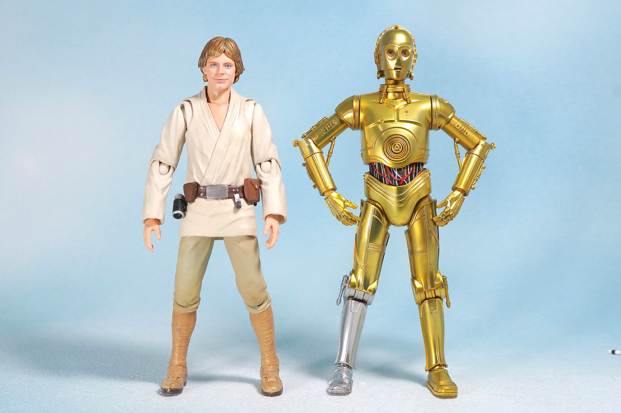 S.H.フィギュアーツ　C3-PO（A NEW HOPE）　レビュー　全身　ルーク・スカイウォーカー　比較