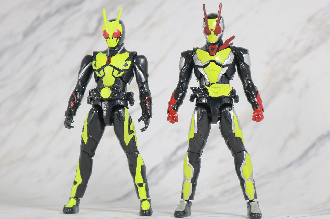 RKF　仮面ライダーゼロツー　レビュー　全身　仮面ライダーゼロワン　ライジングホッパー　比較