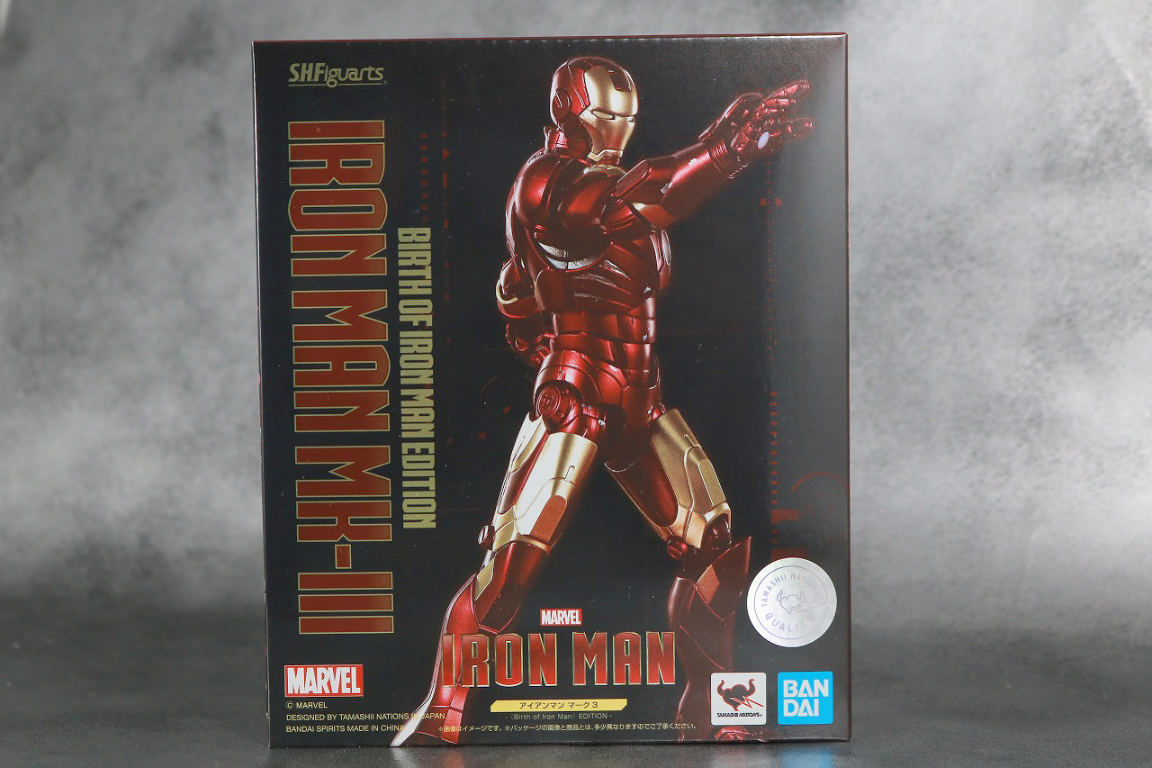 S.H.フィギュアーツ　アイアンマン マーク3 Birth of Iron Man　レビュー　パッケージ