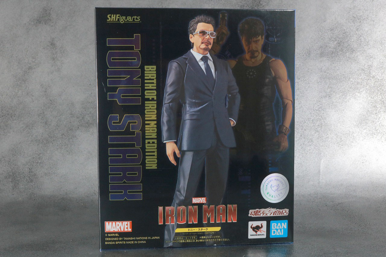 S.H.フィギュアーツ　トニー・スターク　Birth of Iron Man　レビュー　パッケージ