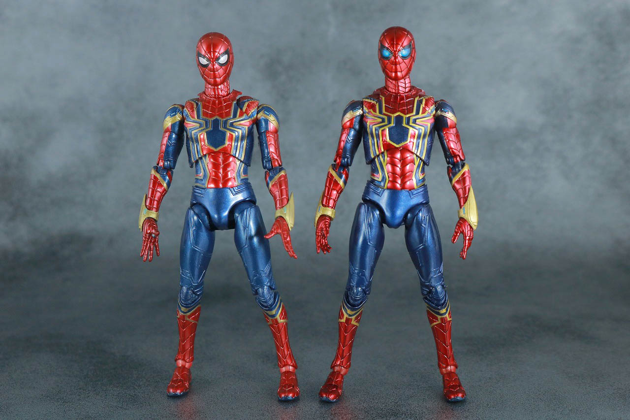 MAFEX アイアン・スパイダー　アベンジャーズ／エンドゲーム　レビュー　本体　インフィニティウォー版　比較