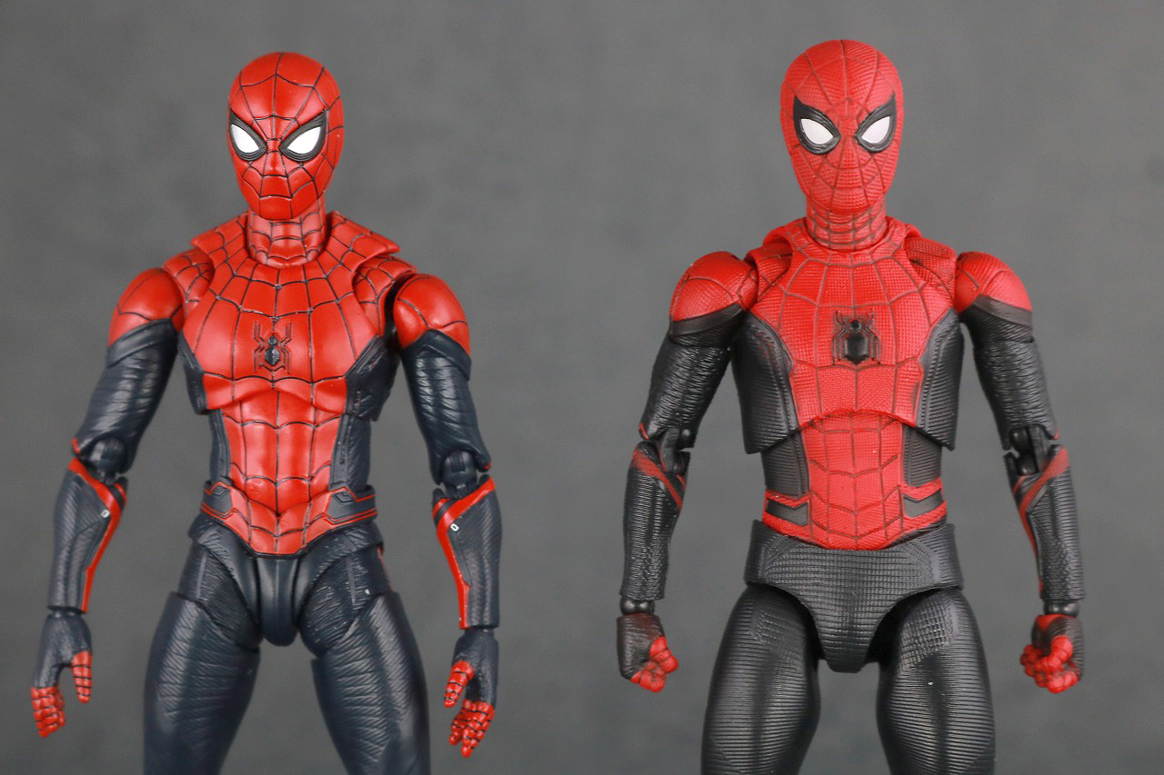 MAFEX　マフェックス　スパイダーマン　アップグレードスーツ　レビュー　本体　S.H.フィギュアーツ　比較