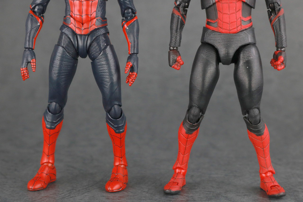 MAFEX　マフェックス　スパイダーマン　アップグレードスーツ　レビュー　本体　S.H.フィギュアーツ　比較