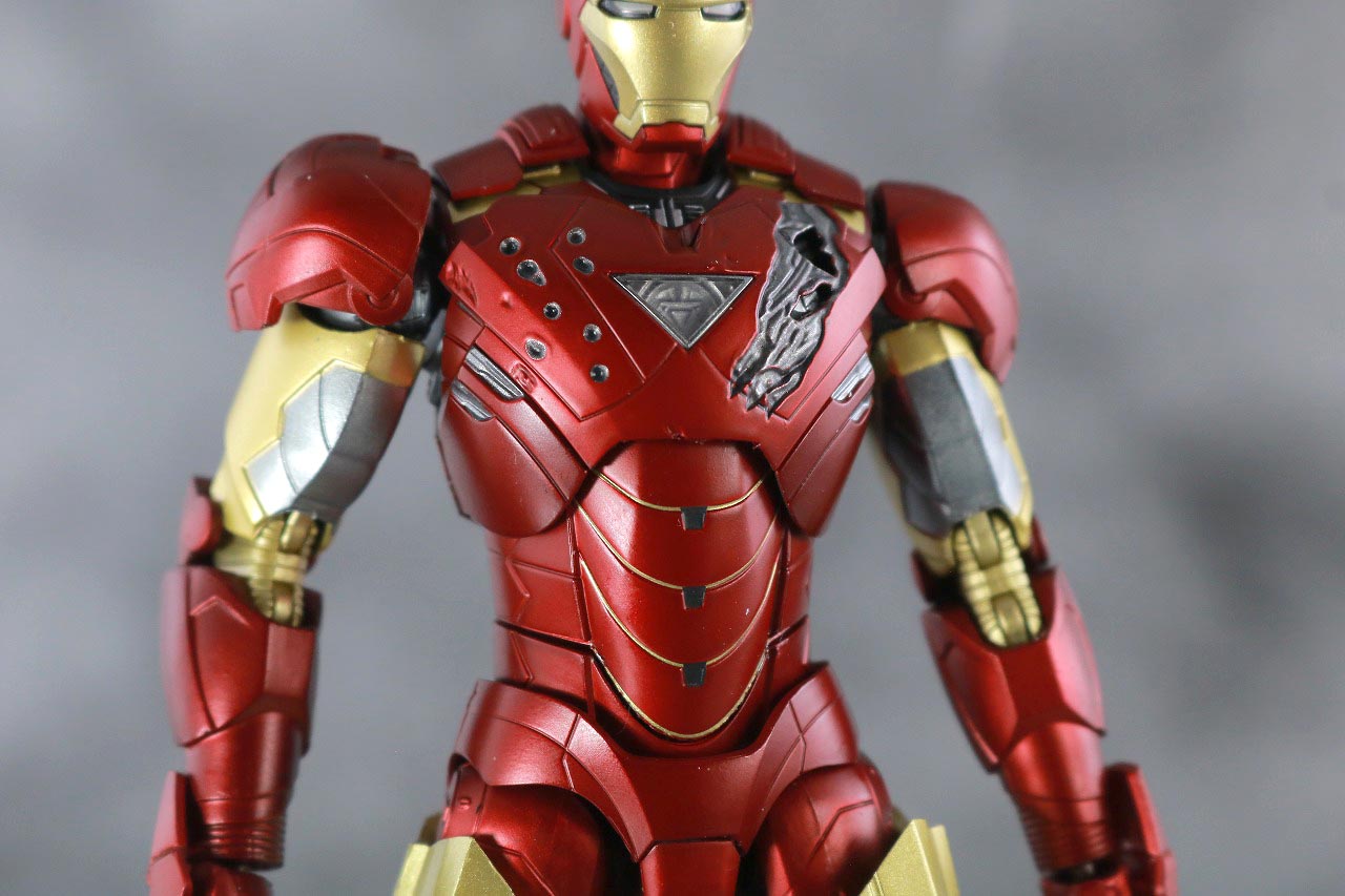 S.H.フィギュアーツ　アイアンマン マーク6　BATTLE DAMAGE EDITION　アベンジャーズ　レビュー　付属品　ダメージ　胸