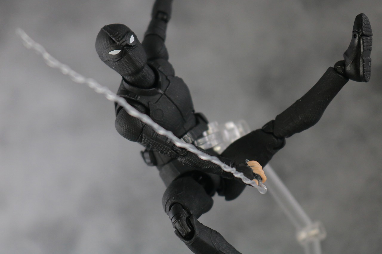 MAFEX　スパイダーマン　ステルス・スーツ　レビュー　アクション