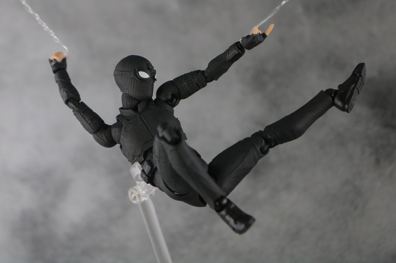 MAFEX　スパイダーマン　ステルス・スーツ　レビュー　アクション