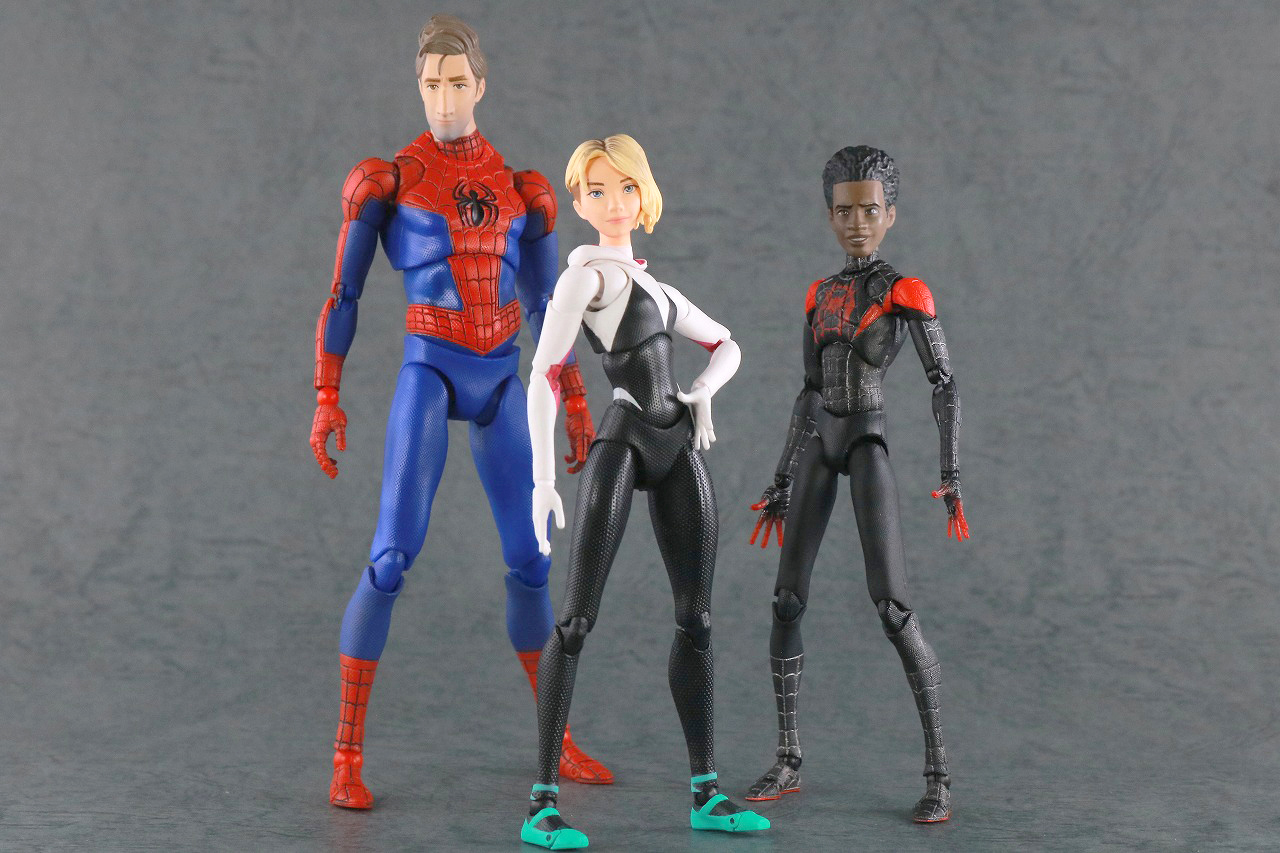 MAFEX　スパイダーグウェン　スパイダーハム　レビュー　アクション　マイルス・モラレス　ピーター・B・パーカー