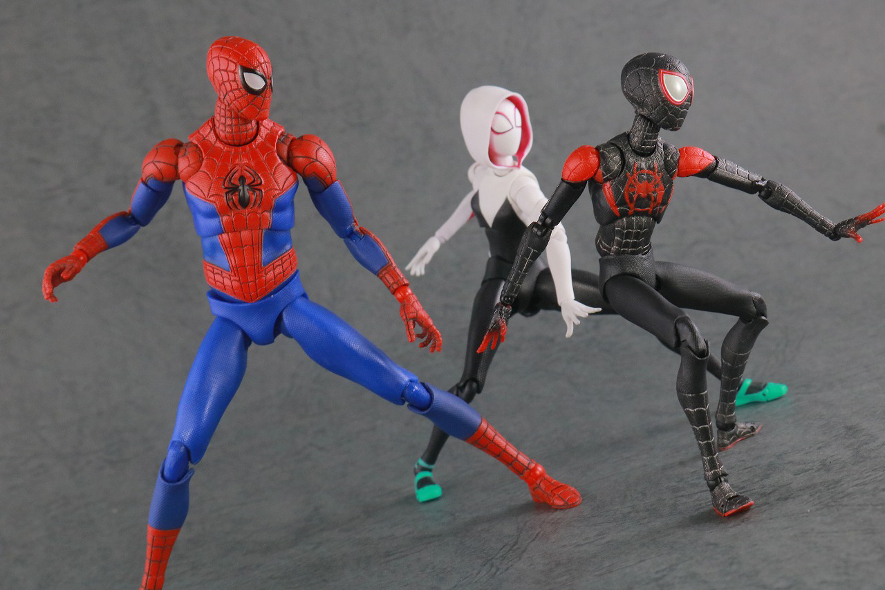 MAFEX　スパイダーグウェン　スパイダーハム　レビュー　アクション　マイルス・モラレス　ピーター・B・パーカー