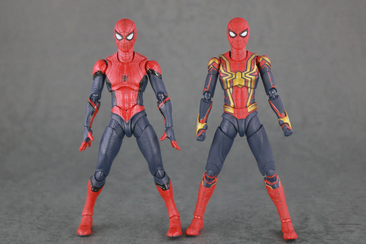 S.H.フィギュアーツ　スパイダーマン インテグレーテッドスーツ　レビュー　本体　アップグレードスーツ　比較