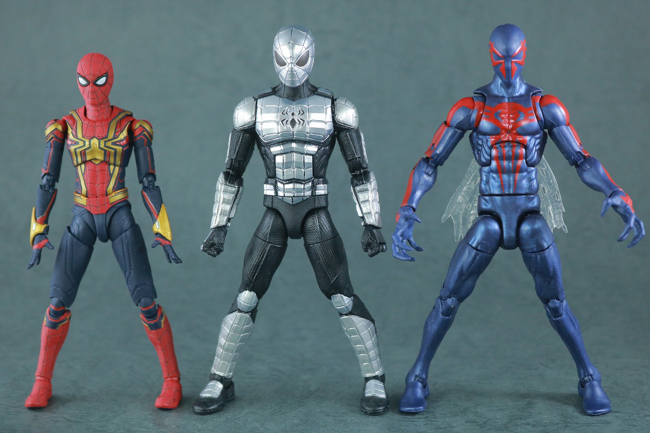 マーベルレジェンド　スパイダー・アーマーMK1　レビュー　本体　S.H.フィギュアーツ　スパイダーマン　インテグレーテッドスーツ　スパイダーマン2099　比較