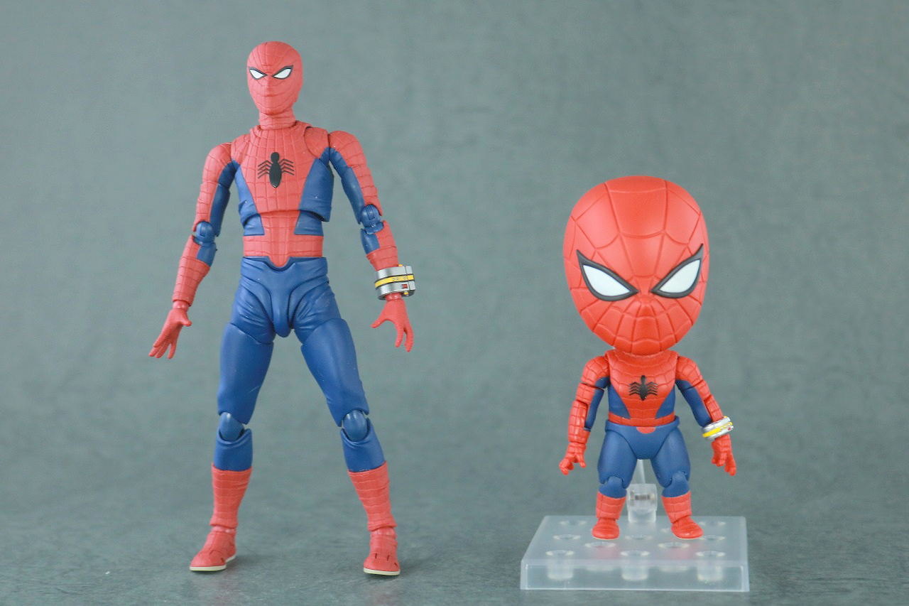 ねんどろいど　スパイダーマン（東映版） レビュー　本体 S,H.フィギュアーツ　比較