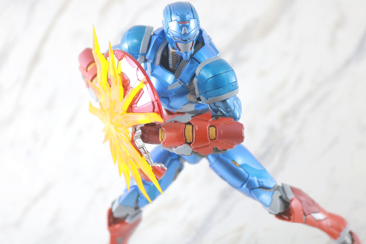 S.H.フィギュアーツ　キャプテン・アメリカ（テック・オン・アベンジャーズ）　レビュー　アクション　起動モード