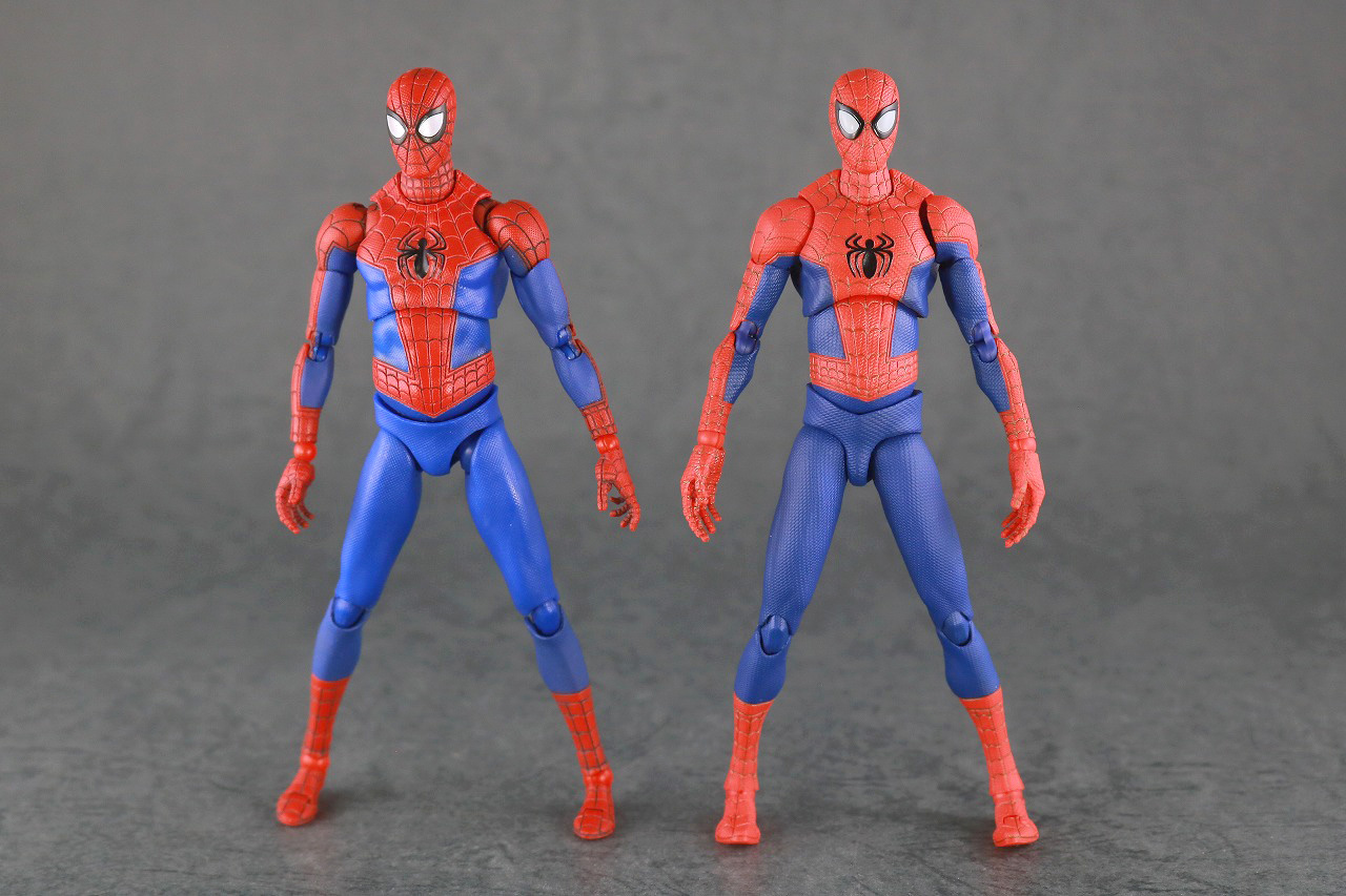 千値練 SVアクション　スパイダーマン　ピーター・B・パーカー　レビュー　本体　MAFEX　比較