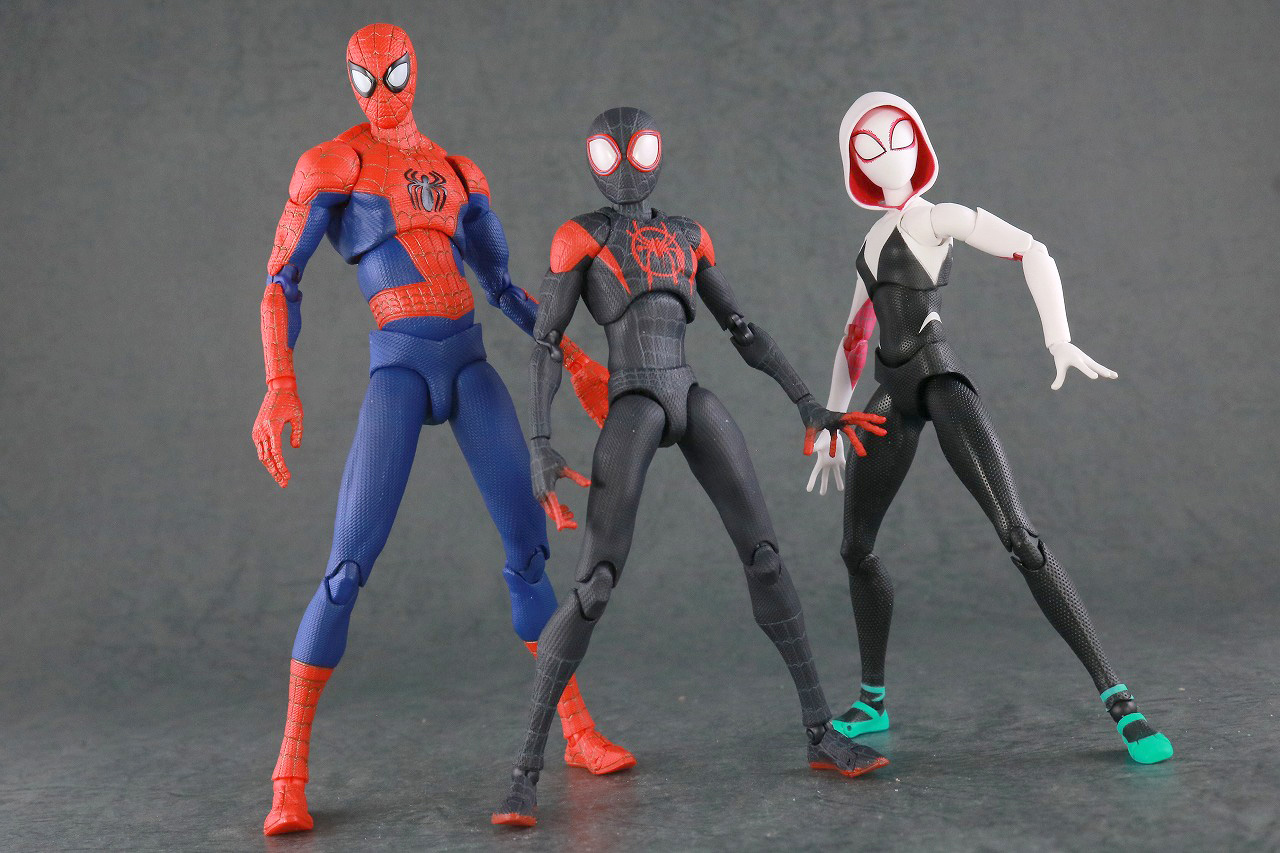 千値練 SVアクション　スパイダーマン　ピーター・B・パーカー　レビュー　マイルス・モラレス　MAFEX　スパイダー・グウェン　アクション