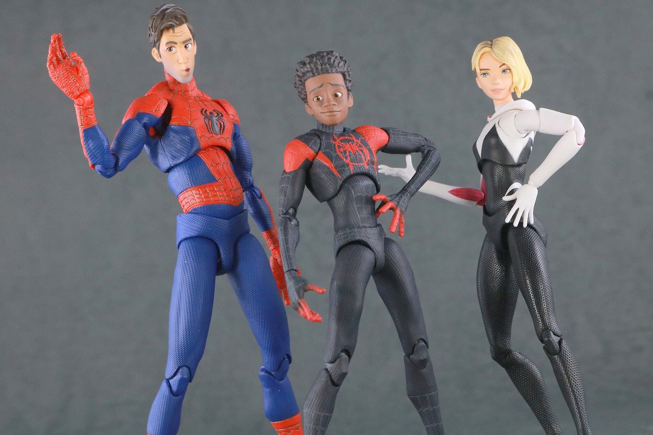 千値練 SVアクション　スパイダーマン　ピーター・B・パーカー　レビュー　マイルス・モラレス　MAFEX　スパイダー・グウェン　アクション