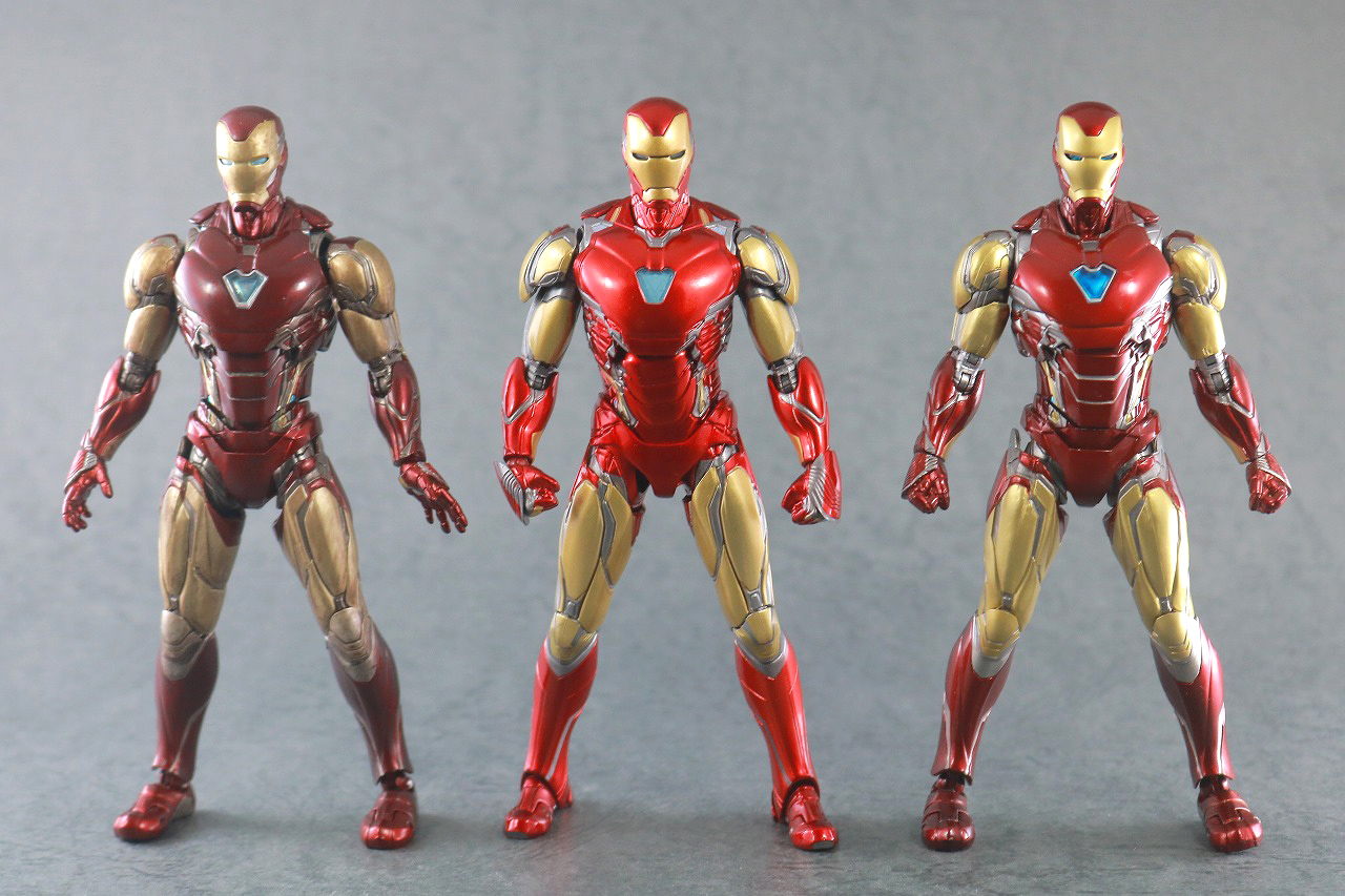 MAFEX　マフェックス　アイアンマン　マーク85　アベンジャーズ　エンドゲーム　レビュー　本体　S.H.フィギュアーツ　FINAL BATTLE EDITION　比較