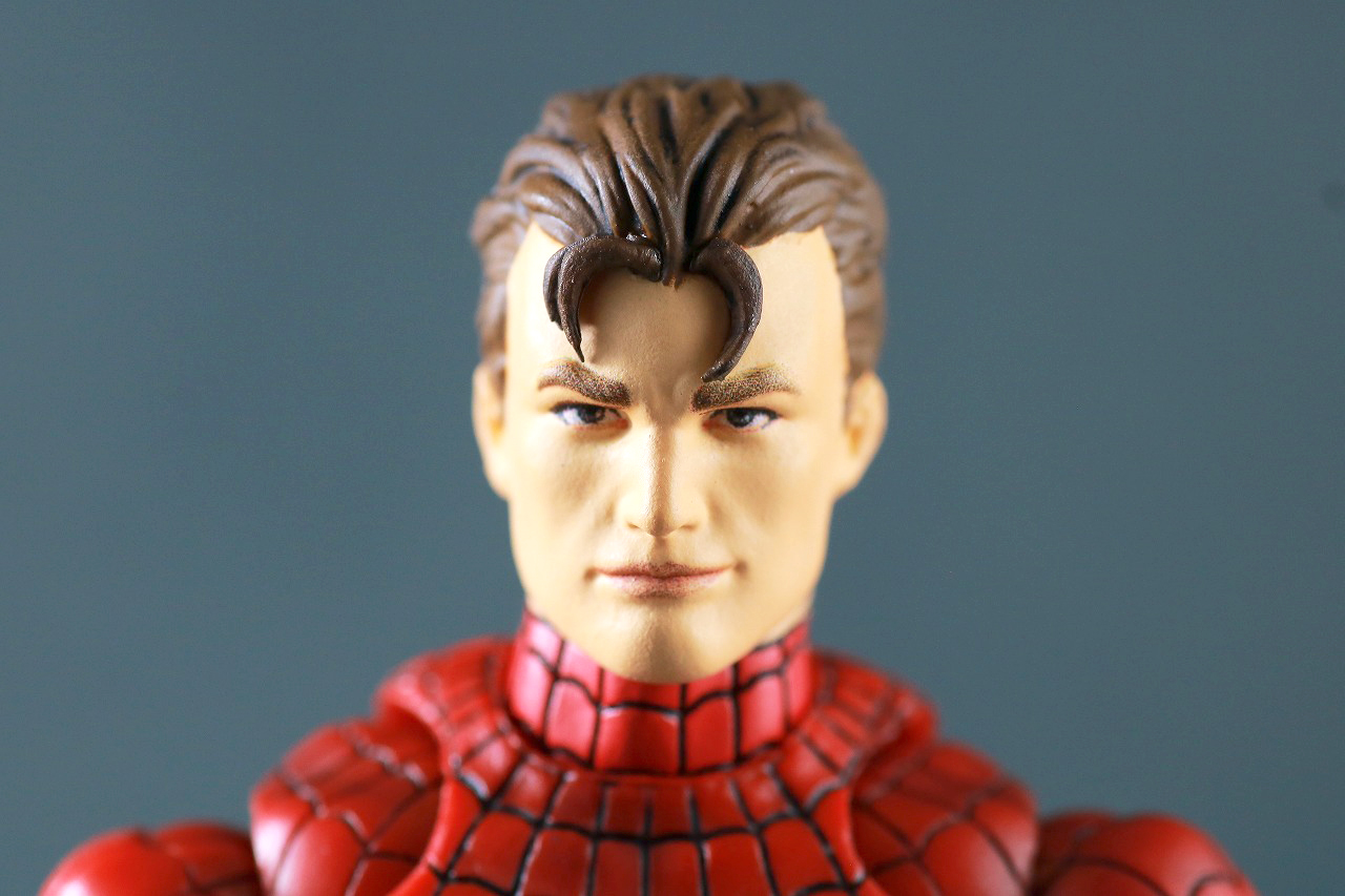 MAFEX　スパイダーマン Comic Ver.　再販版　レビュー　付属品　ピーター・パーカー素顔ヘッド