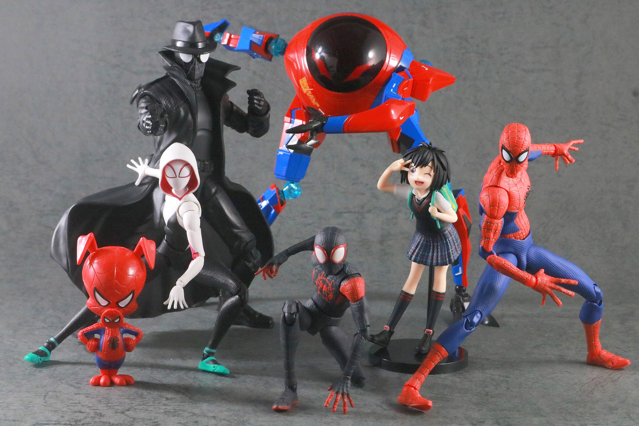 マーベルレジェンド　スパイダーマン・ノワール　レビュー　アクション　MAFEX　千値練　マイルス・モラレス　ペニー・パーカー SP//DR　ピーター・B・パーカー　MAFEX　スパイダー・グウェン