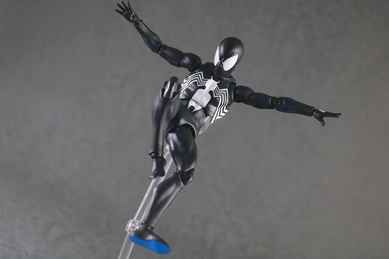 MAFEX　スパイダーマン　ブラックスーツ　レビュー　アクション