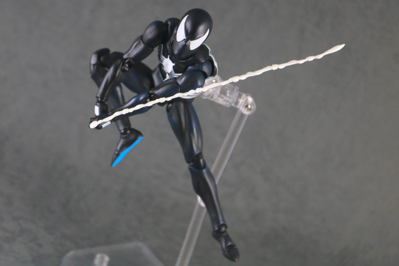 MAFEX　スパイダーマン　ブラックスーツ　レビュー　アクション