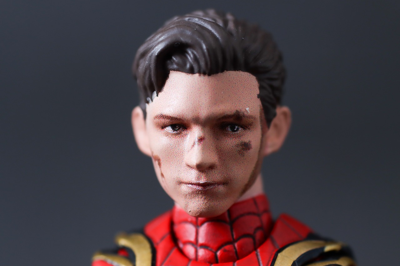 S.H.フィギュアーツ　スパイダーマン インテグレーテッドスーツ FINAL BATTLE EDITION　レビュー　付属品　素顔ヘッド　ピーター・パーカー　トム・ホランド　ダメージ