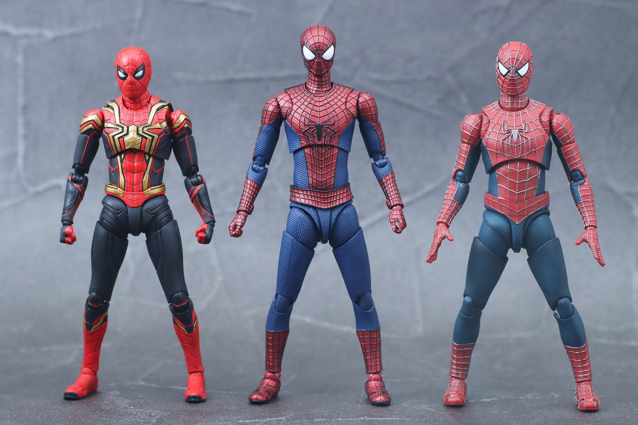 S.H.フィギュアーツ　アメイジング・スパイダーマン　レビュー　本体　フレンドリー・ネイバーフッド・スパイダーマン　インテグレーテッドスーツ　final battle edition　比較