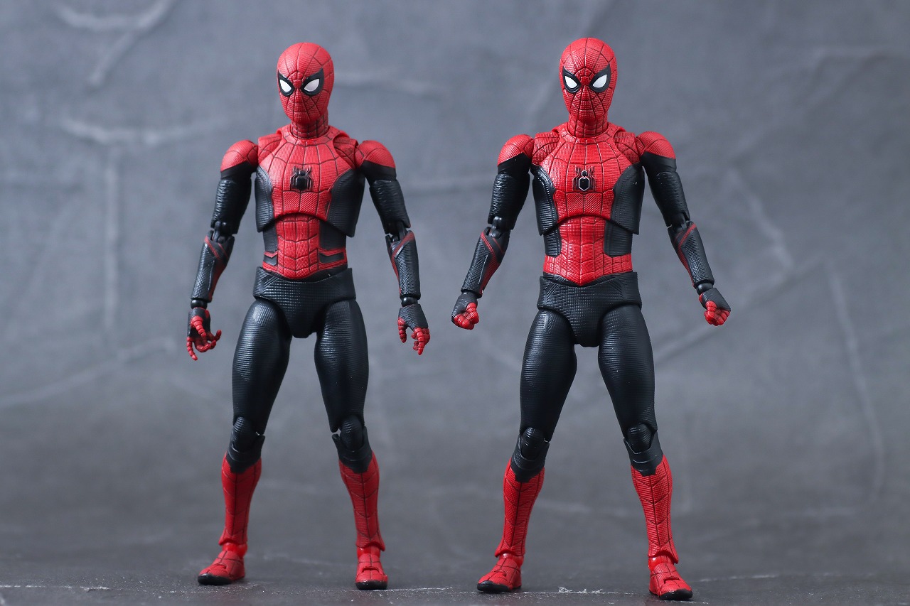 MAFEX　スパイダーマン アップグレードスーツ（ノー・ウェイ・ホーム）　レビュー　本体　比較