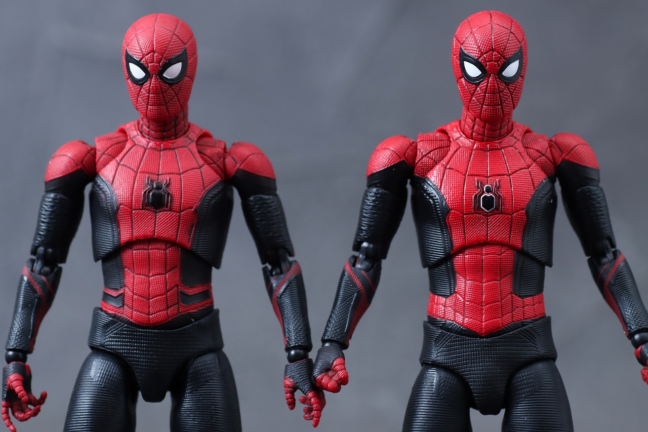 MAFEX　スパイダーマン アップグレードスーツ（ノー・ウェイ・ホーム）　レビュー　本体　比較