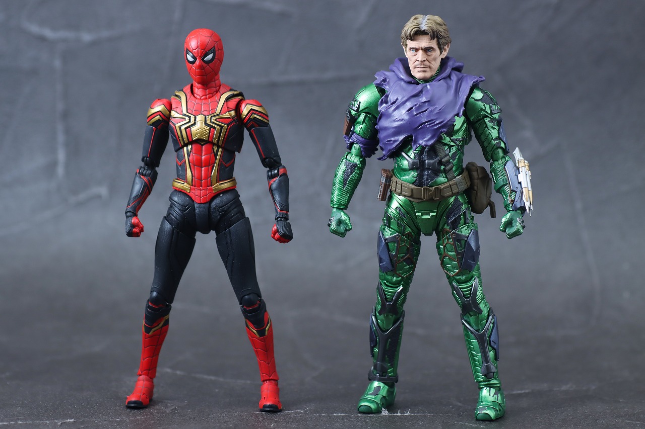 S.H.フィギュアーツ　グリーン・ゴブリン（スパイダーマン：ノー・ウェイ・ホーム）　レビュー　本体　スパイダーマン　インテグレーテッドスーツ　FINAL BATTLE EDITION　比較