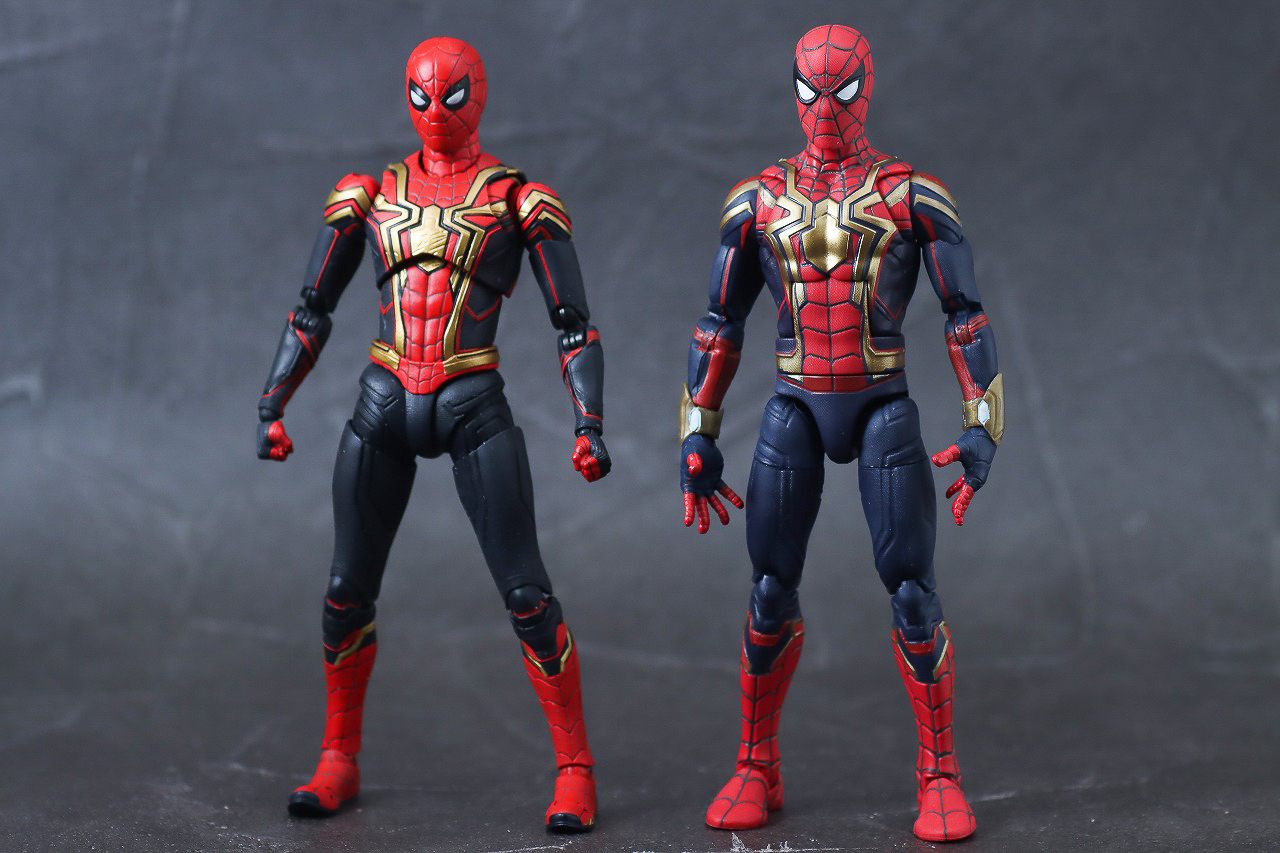 マーベルレジェンド　スパイダーマン インテグレーテッド・スーツ（3パック）　レビュー　本体　S.H.フィギュアーツ　FINAL BATTLE EDITION　比較