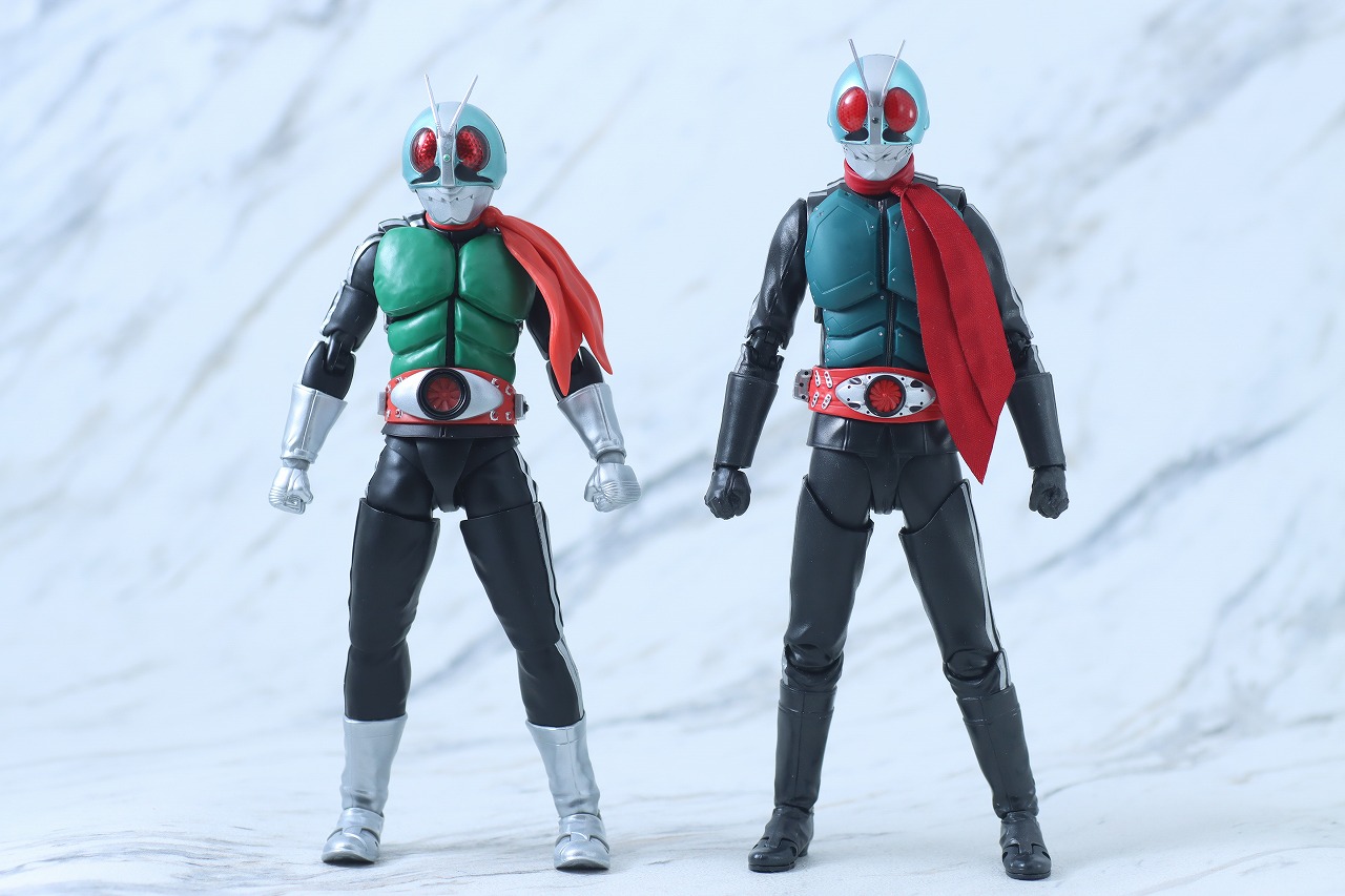 S.H.フィギュアーツ　仮面ライダー第2＋1号／一文字隼人　レビュー　本体　真骨彫製法　仮面ライダー新2号　50th anniversary ver 比較