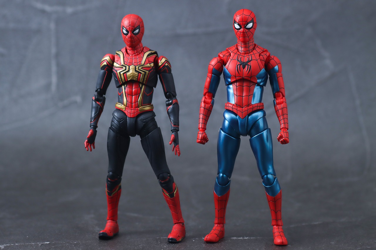 S.H.フィギュアーツ　スパイダーマン ニュー・レッド＆ブルースーツ　レビュー　本体　インテグレーテッドスーツ　FINAL BATTLE EDITION　比較