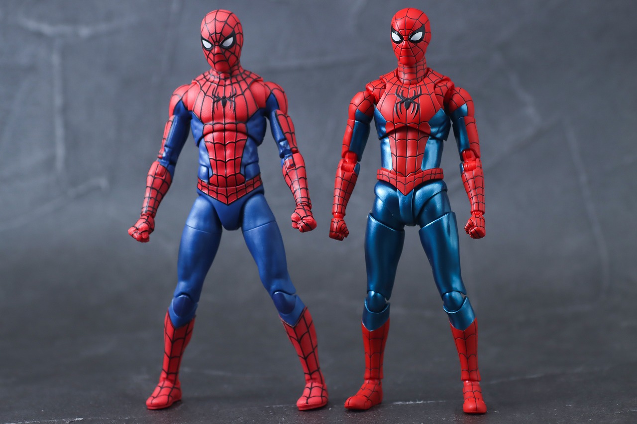 S.H.フィギュアーツ　スパイダーマン ニュー・レッド＆ブルースーツ　レビュー　本体　マーベルレジェンド　比較