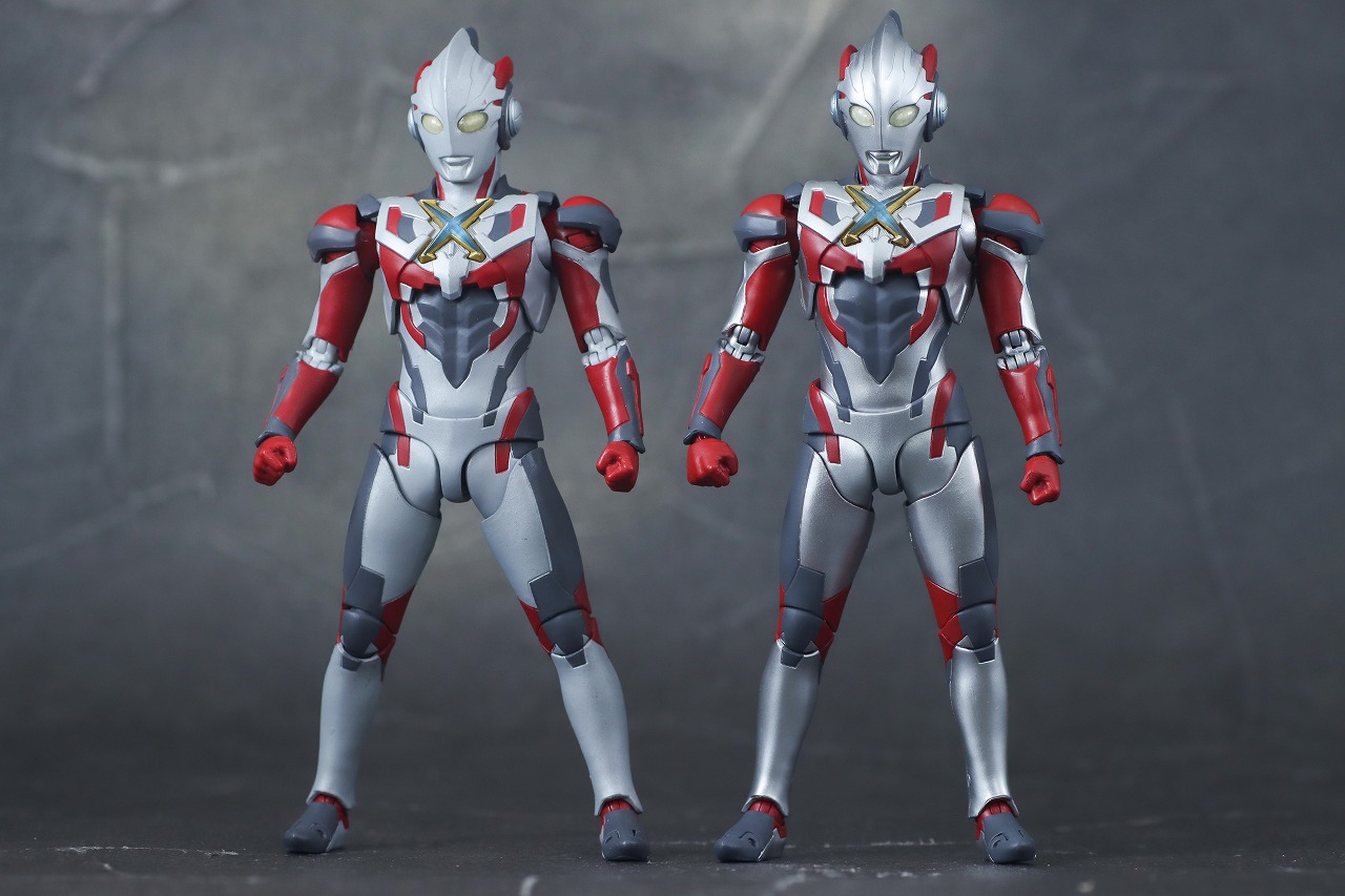 S.H.フィギュアーツ　ウルトラマンエックス（『ニュージェネレーション スターズ』Ver.）　レビュー　本体　比較