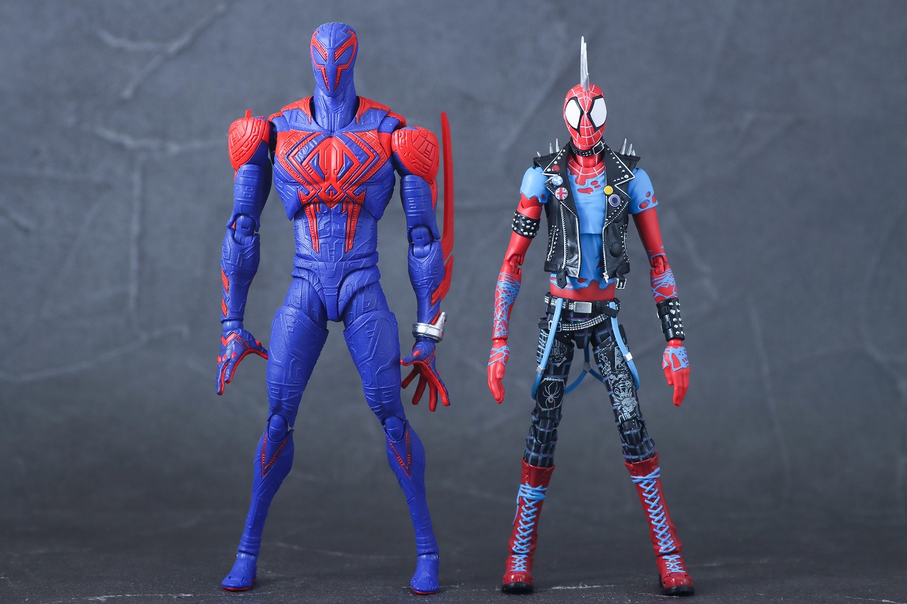 S.H.フィギュアーツ　スパイダー・パンク（『スパイダーマン：アクロス・ザ・スパイダーバース』） 　レビュー　本体　スパイダーマン2099　比較