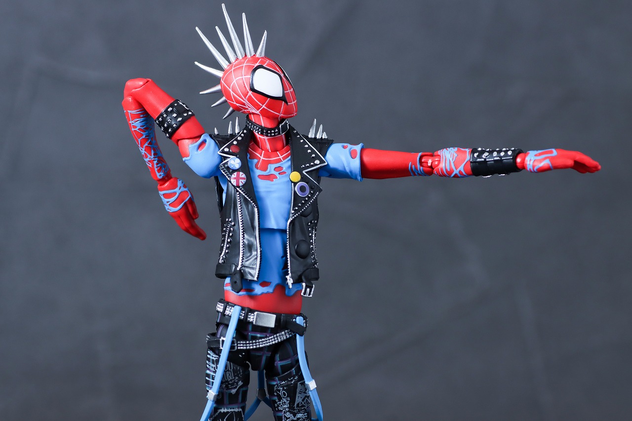 S.H.フィギュアーツ　スパイダー・パンク（『スパイダーマン：アクロス・ザ・スパイダーバース』） 　レビュー　可動範囲