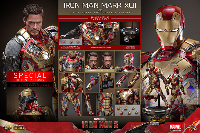ホットトイズ ムービー・マスターピース DIECAST アイアンマン・マーク42（2.0／デラックス版） ボーナスアクセサリー付き