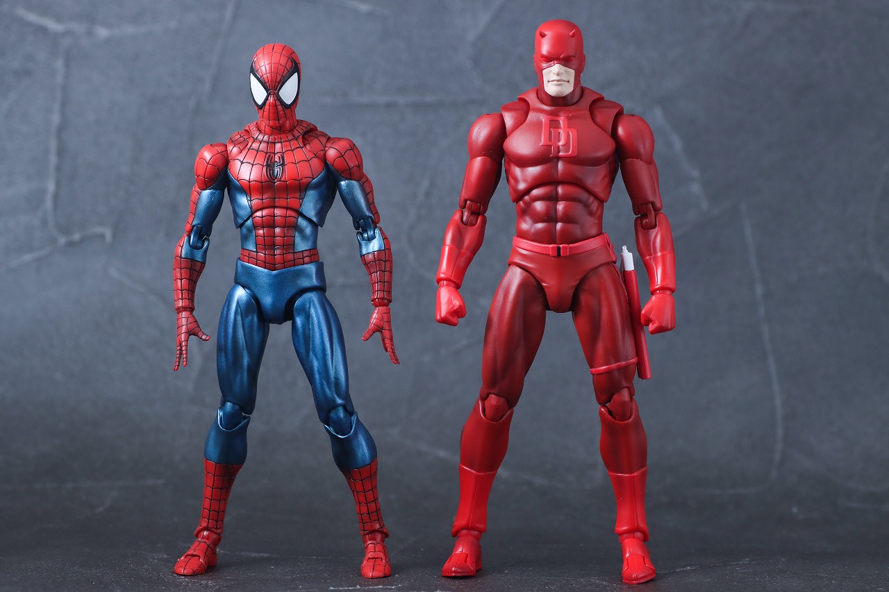 MAFEX　デアデビル　Comic Ver.　レビュー　本体　スパイダーマン　比較