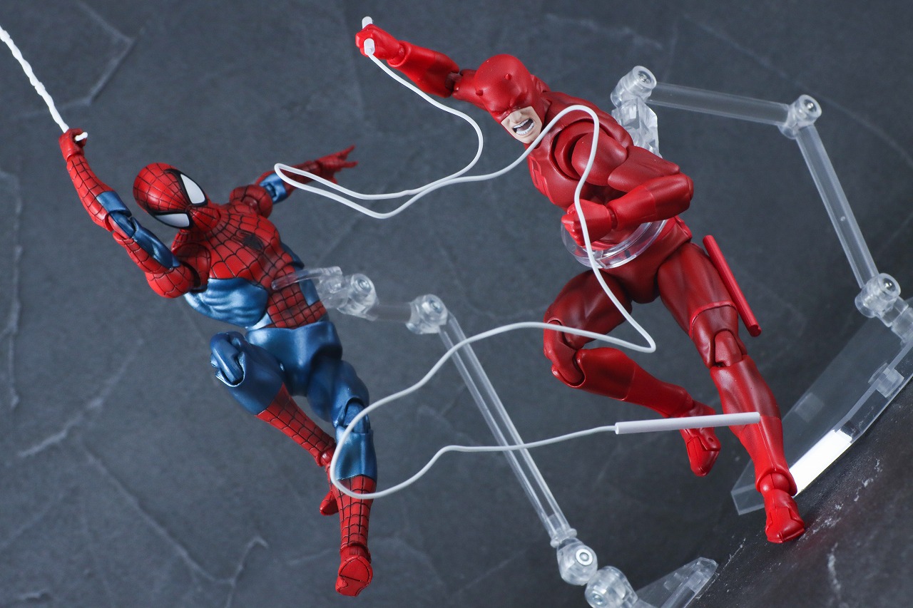 MAFEX　デアデビル　Comic Ver.　レビュー　アクション　スパイダーマン