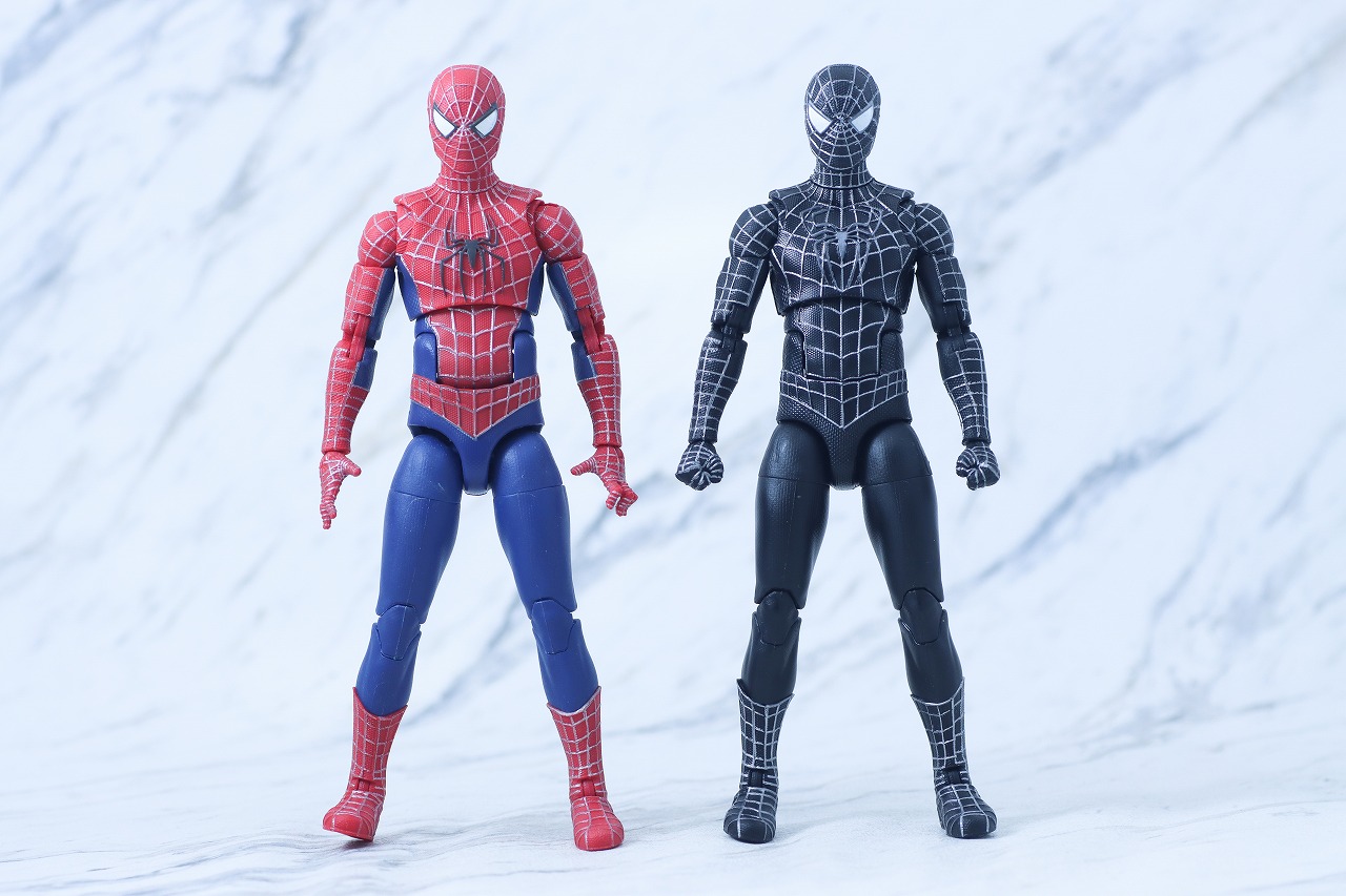 マーベルレジェンド スパイダーマン ブラックスーツ(『スパイダーマン3』) レビュー 本体 比較 フレンドリー・ネイバーフッド・スパイダーマン