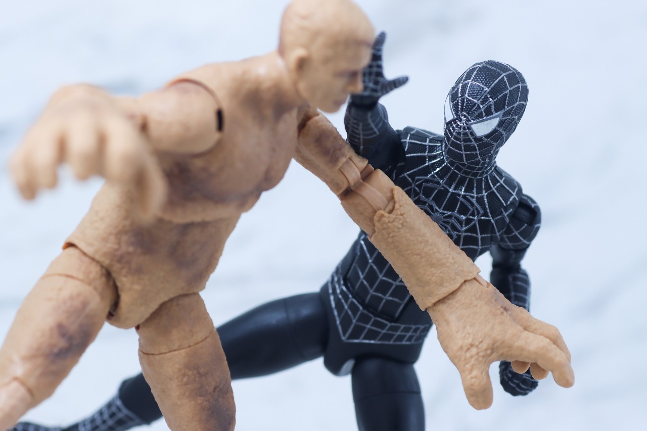 マーベルレジェンド スパイダーマン ブラックスーツ(『スパイダーマン3』) レビュー アクション サンドマン
