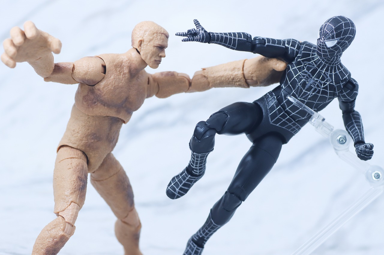 マーベルレジェンド スパイダーマン ブラックスーツ(『スパイダーマン3』) レビュー アクション サンドマン