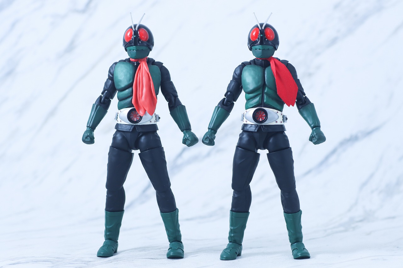 S.H.フィギュアーツ 真骨彫製法　仮面ライダー1号（桜島 Ver.） 栄光の昭和ライダーエディション　レビュー　比較　通常版